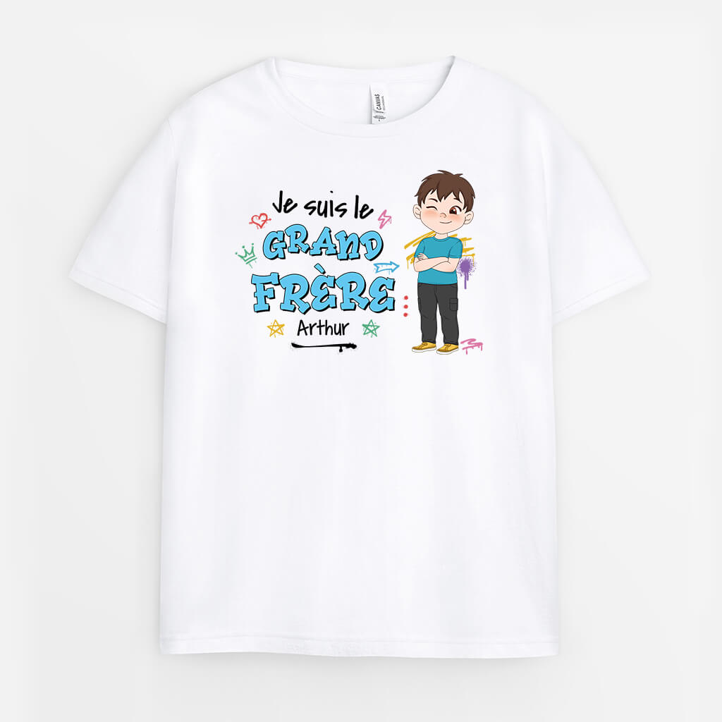 Je Suis Le Frère - Cadeau Personnalisé | T-shirt Pour Enfant