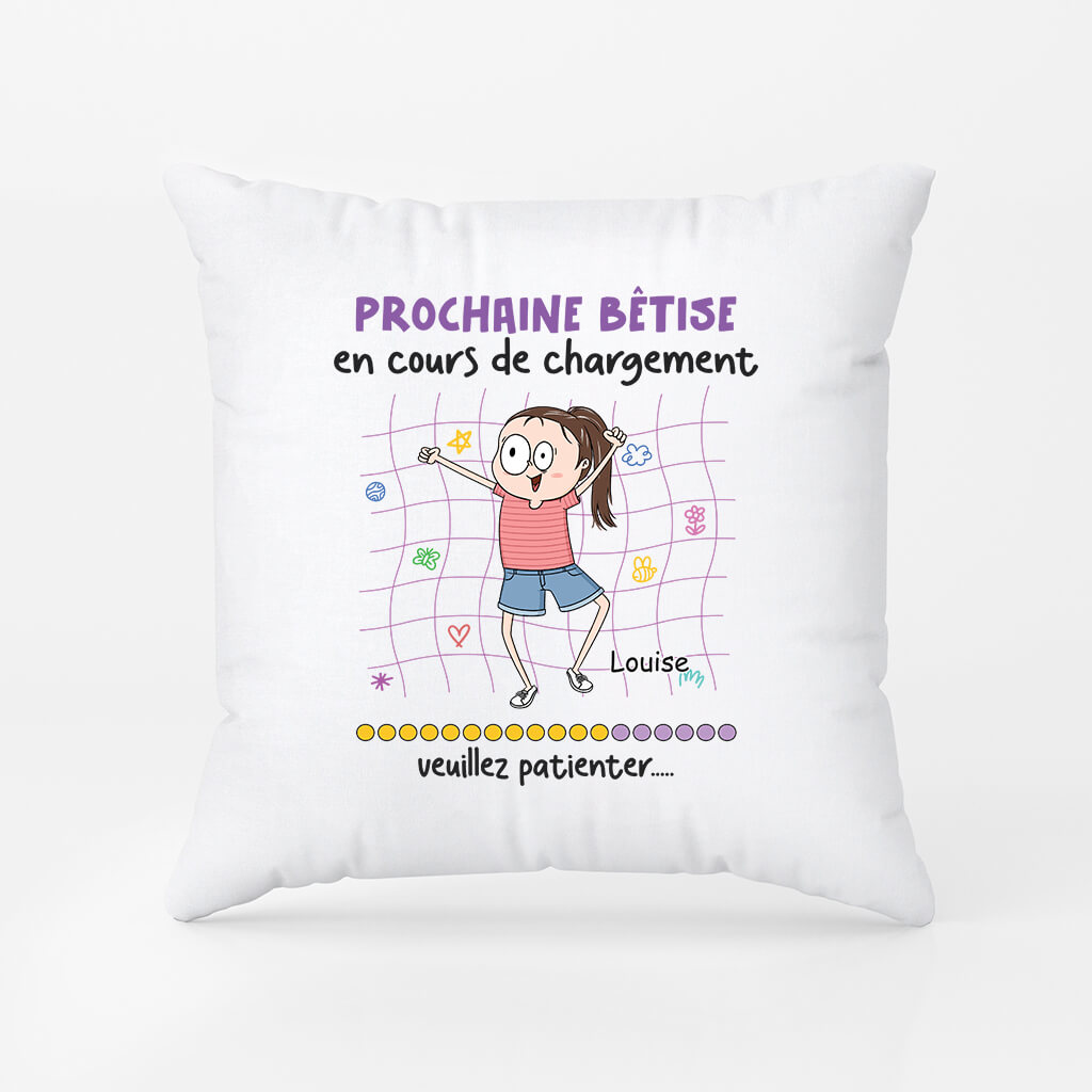 Prochaine Bêtise - Cadeau Personnalisé | Coussin Pour Enfant