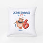 2614PFR1 coussin je suis sauvage et 6 ans personnalise