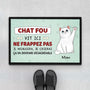 2642DFR1 des chats fous vivent ici paillasson chat personnalise