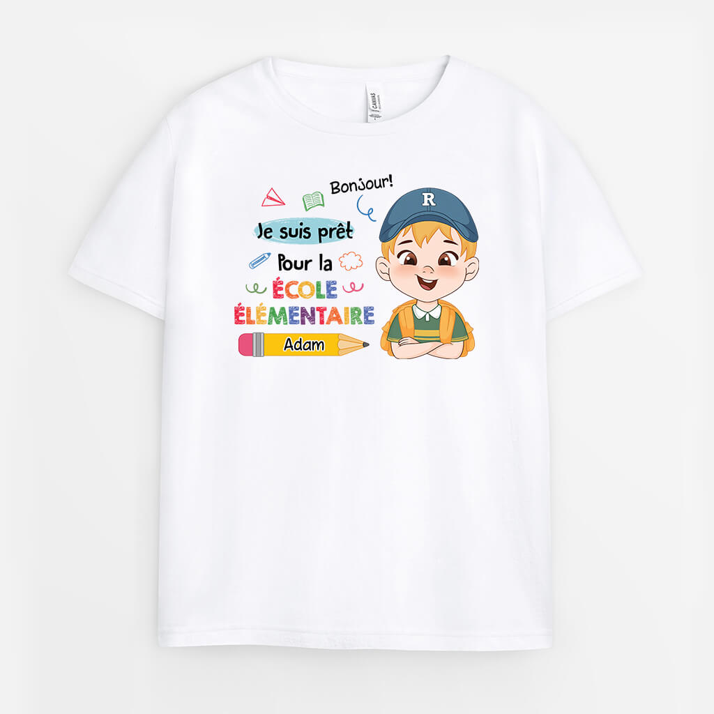 Je Suis Prêt(e) Pour La Maternelle Avec Fournitures - Cadeau Personnalisé | T-shirt Pour Enfant