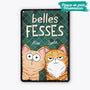 2657EFR2 belles fesses version chats plaque personnalisee pour amoureux des chats