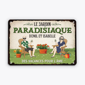 2674FR1 le jardin paradisiaque  plaque jardin personnalisee pour famille_0e14de1a 2d8a 450b bc1b b15cf474ccbc