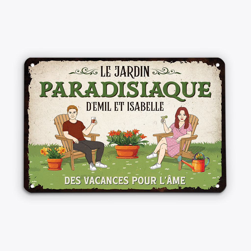 2674FR2 le jardin paradisiaque  plaque jardin personnalisee pour famille_88002b1e 3e8d 4524 b17e 3d6ec00cbcc1