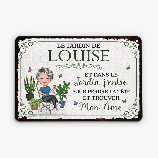 2679EFR1 dans le jardin jentre  plaque jardin personnalisee pour femme