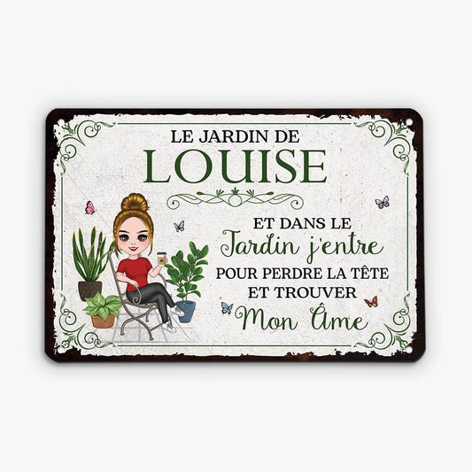2679EFR2 dans le jardin jentre  plaque jardin personnalisee pour femme