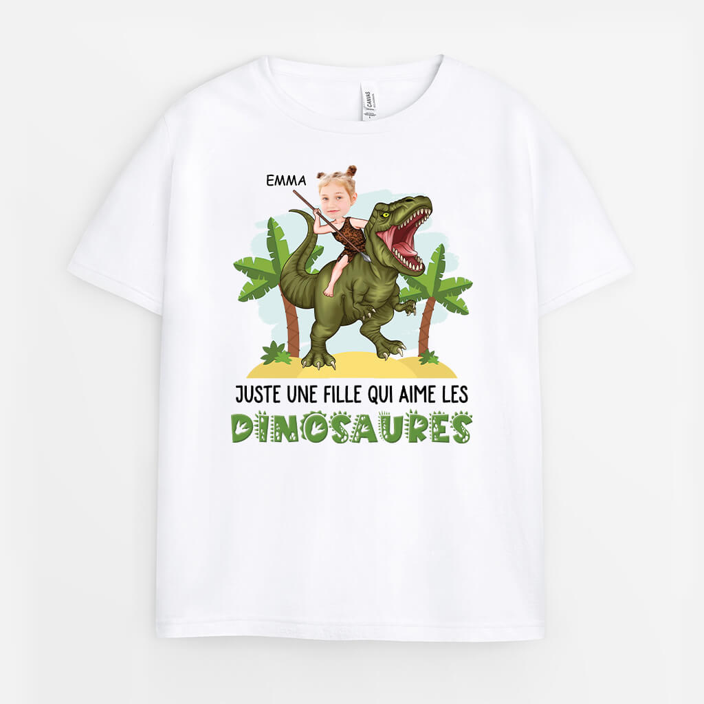 Juste Un Garçon Qui Aime Les Dinosaures - Cadeau Personnalisé | T-shirt Pour Enfant