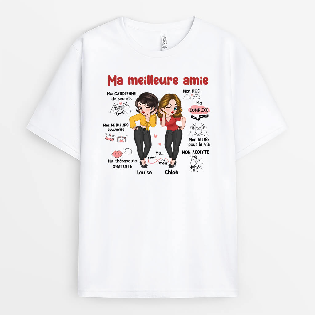 Ma Meilleure Amie Mon Âme Soeur - Cadeau Personnalisé | T-shirt Pour Meilleure Amie