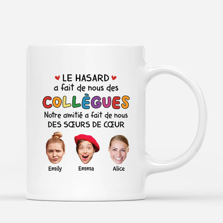 Le Hasard A Fait De Nous Des Collègues Version Soeurs De Coeur - Cadeau Personnalisé | Mug Pour Collègue