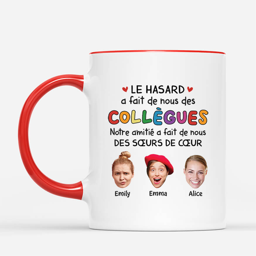 2727MFR2 le hasard a fait de nous des collegues version freres de coeur mug collegue personnalise