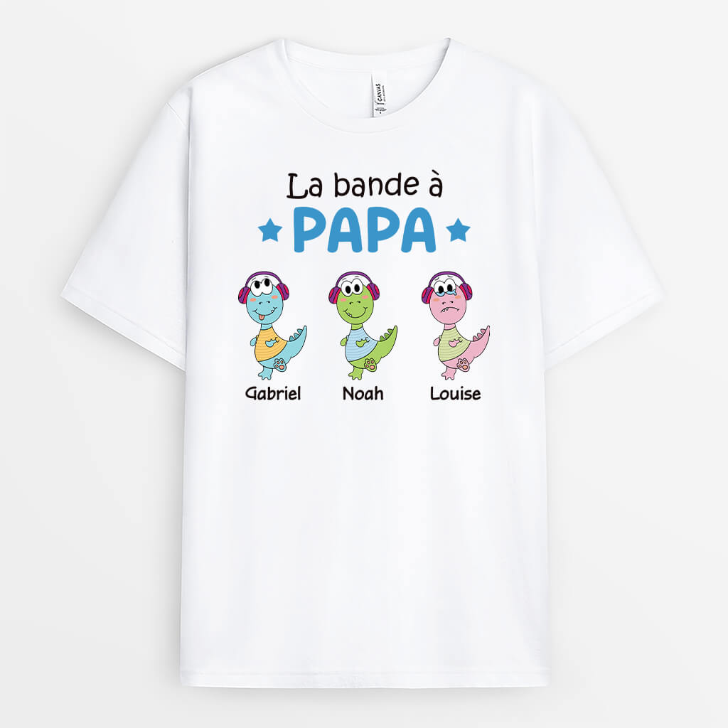 2736FR1 la bande a papa papy version petits dinosaures colores t shirt personnalise pour papa et papy_7e7e979b e107 460b 99bc b9d576a06dcb