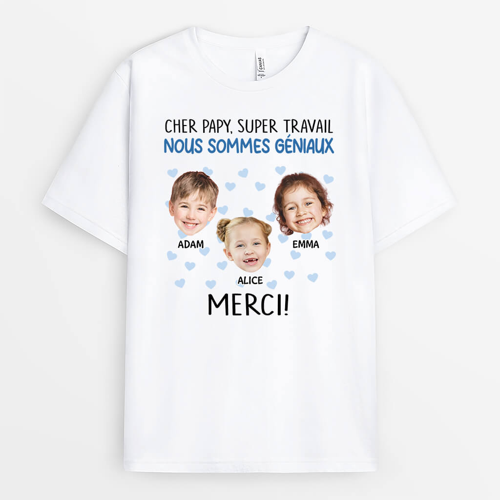 Cher Papa, Super Travail - Cadeau Personnalisé | T-shirt Pour Papa
