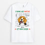 2746AFR1 jaime les maths et chien t shirt pour amoureux des chiens