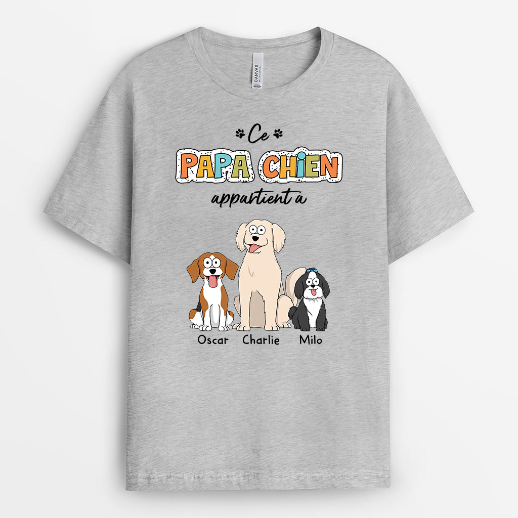 2755AFR2 cette maman chien ce papa chien appartient a version couleurs dautomne t shirt avec chien original