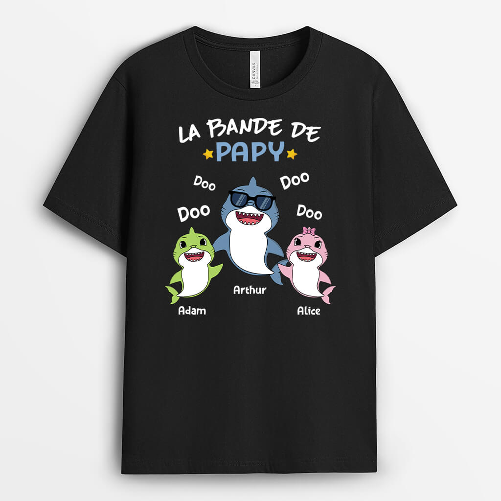 La Bande À Papa/Papy Version Requins - Cadeau Personnalisé | T-shirt Pour Homme