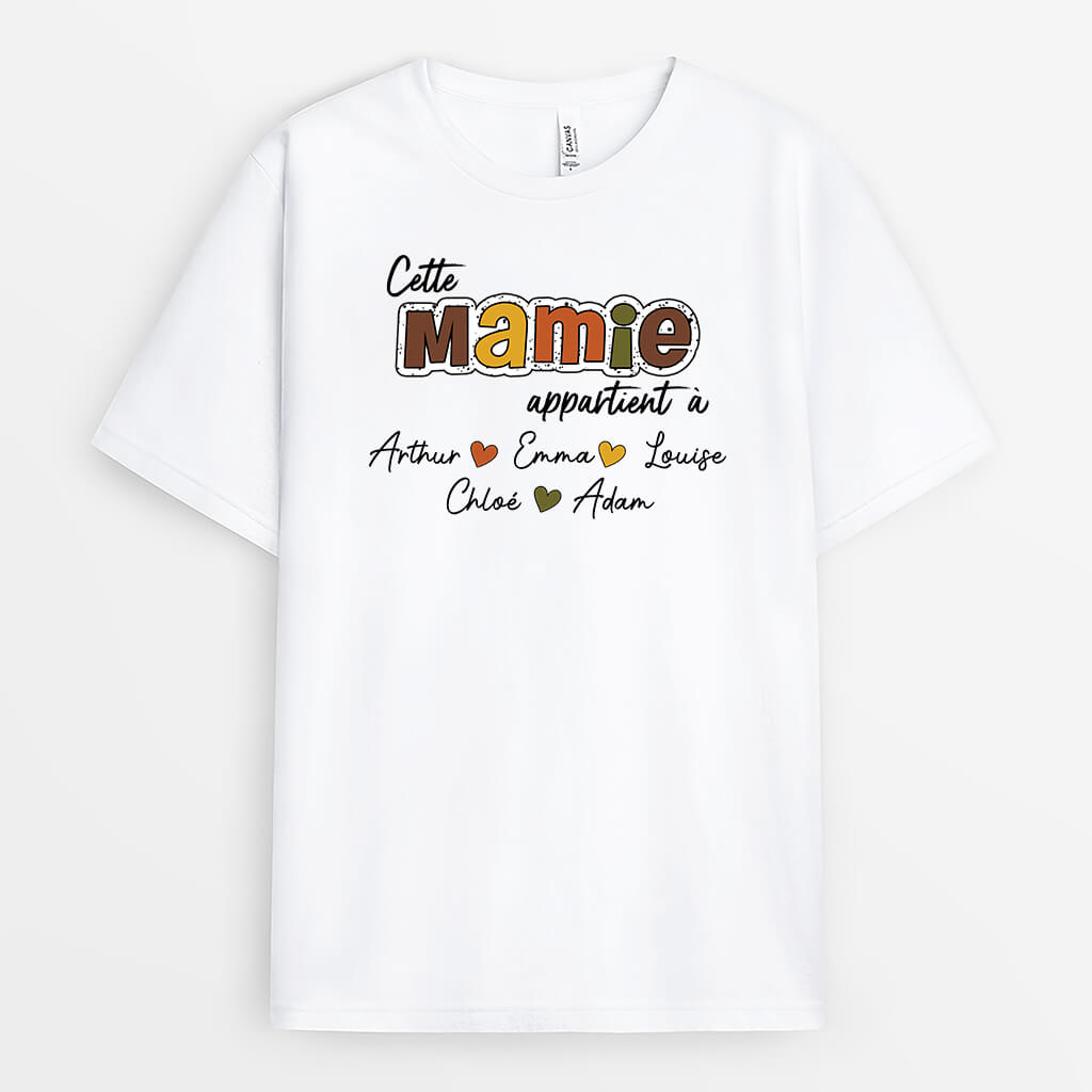 Cette Maman/Mamie Appartient À Version Automne - Cadeau Personnalisé | T-shirt Pour Femme