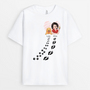 2768AFR1 maman chien avec chemin dempreintes t shirt chien personnalise pour femme
