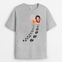 2768AFR2 maman chien avec chemin dempreintes t shirt chien personnalise pour femme