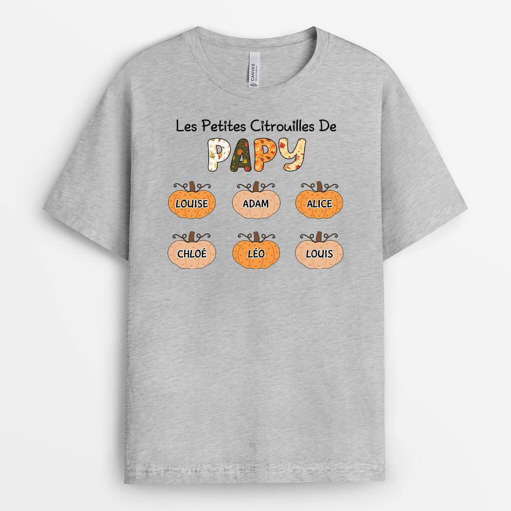 Les Petites Citrouilles De Papa Version Automne - Cadeau Personnalisé | T-shirt Pour Papa