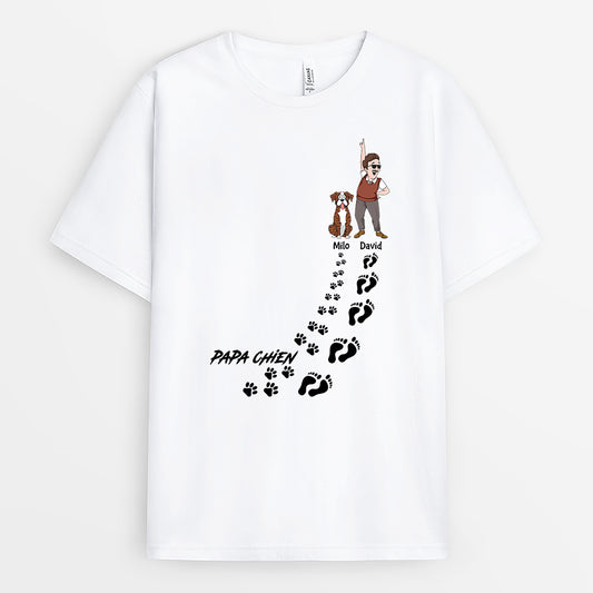 2784AFR1 maman papa chien qui danse t shirt personnalise chien