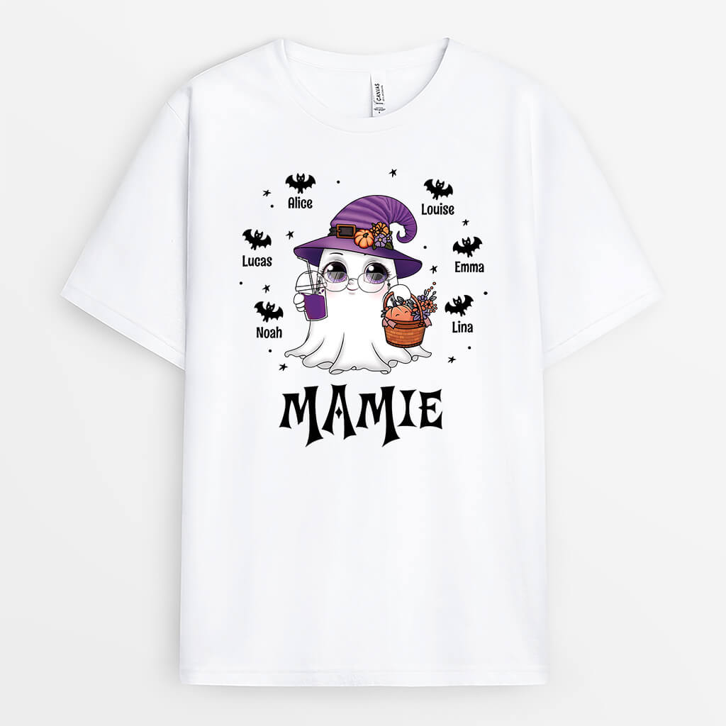 Mamie Fantôme Et Ses Petits Battes - Cadeau Personnalisé | T-shirt Pour Mamie