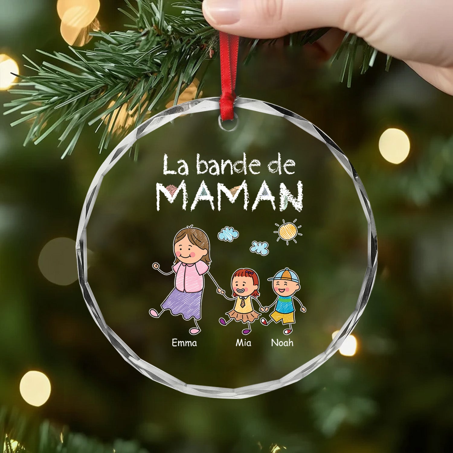 2793OFR2 ornement en verre personnalise homme la bande a papa dessin crayon 2793o3l8b