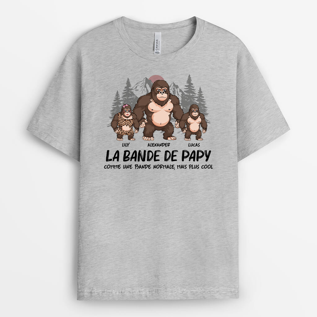 La Bande À Papy Version Singes Géants - Cadeau Personnalisé | T-shirt Pour Papy