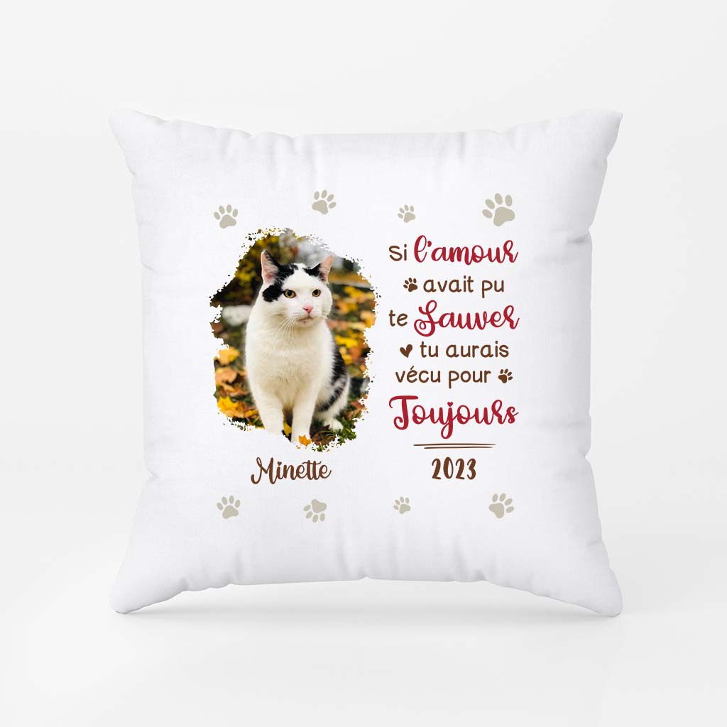 2800PFR2 si lamour avait pu te sauver souvenir chien decede coussin personnalise avec chien