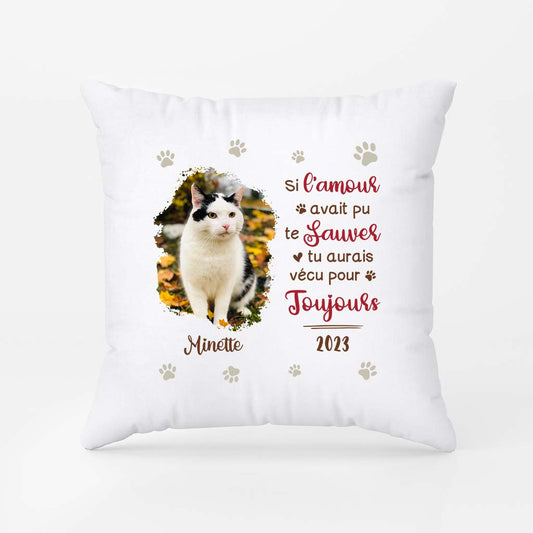 2800PFR2 si lamour avait pu te sauver souvenir chien decede coussin personnalise avec chien