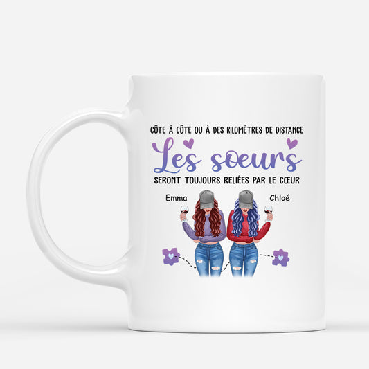 2822MFR1 les soeurs seront toujours reliees par le coeur mug personnalise meilleure amie_b12c0de5 988f 4226 9266 a720a1a23d5e