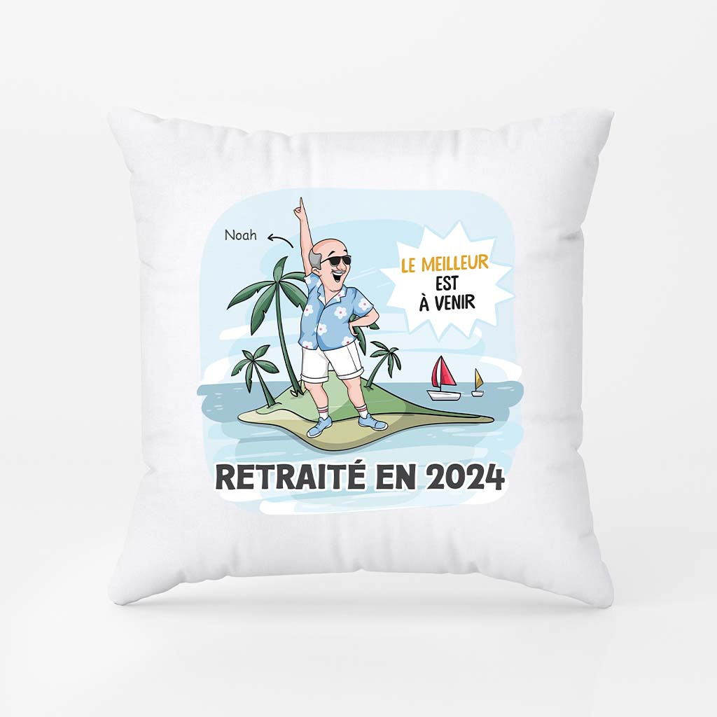 Le Meilleur Est À Venir Version Homme - Cadeau Personnalisé | Coussin Pour Retraite