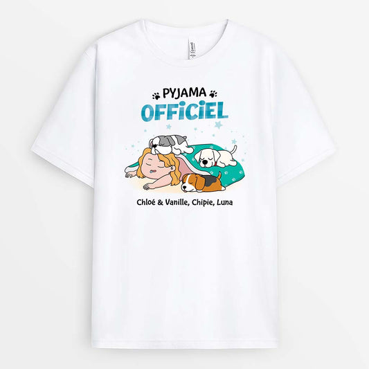 2831AFR1 pyjama officiel version chiens paresseux tee shirt personnalise avec chien_a564ea39 6617 4075 9340 db5480a0ff3e