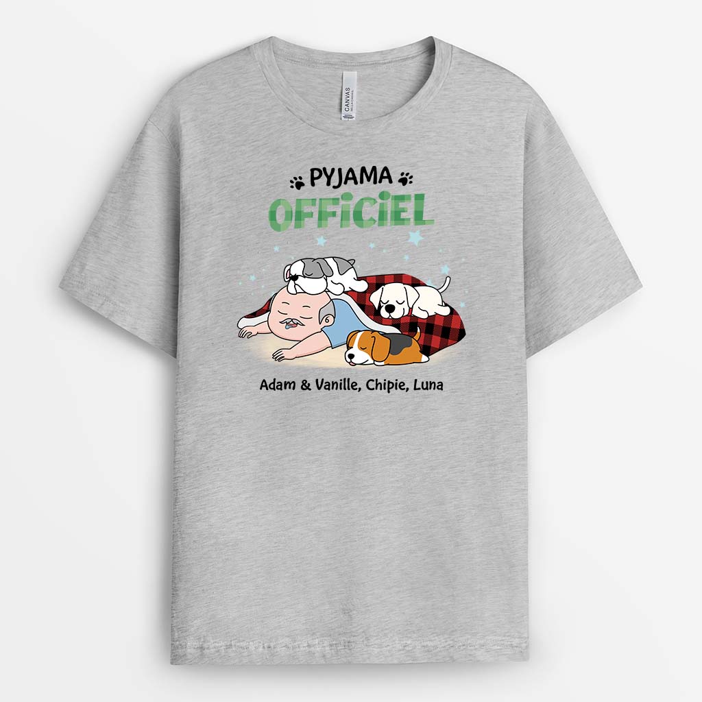 2831AFR2 pyjama officiel version chiens paresseux tee shirt personnalise avec chien_e2c7a8b0 ae82 48ed a927 28781d36f465