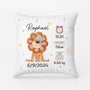 2841PFR1 bebe lion et ses informations brillantes coussin enfant personnalisable