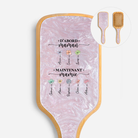 2851AFR1 dabord maman ensuite mamie brosse a cheveux personnalisee en acetate imprimee uv 2851aq6q5a