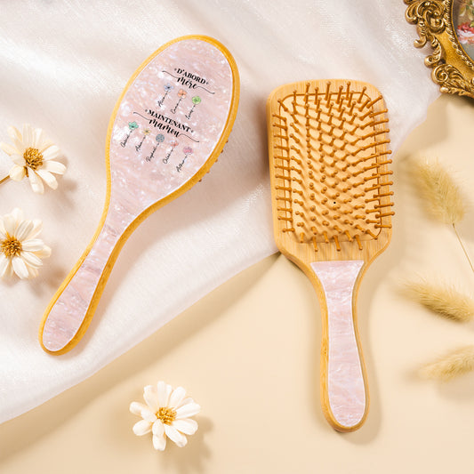 2851AFR2 dabord maman ensuite mamie brosse a cheveux personnalisee en acetate imprimee uv 2851aq6q5a