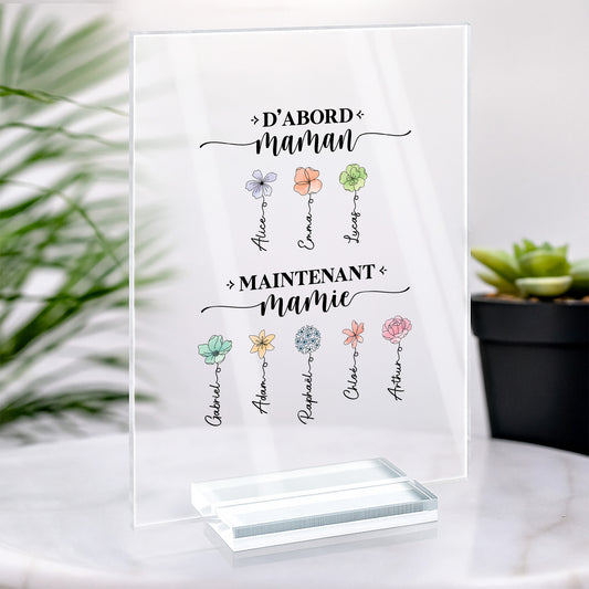 2851RFR2 cadeau dabord maman ensuite mamie plaque en acrylique personnalisee avec support 2851r8q5a