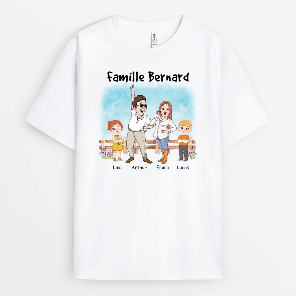 Famille De Smith Version Ciel Bleu - Cadeau Personnalisé | T-shirt Pour Famille