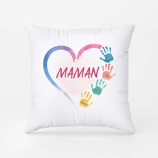 2869PFR21 mamie avec empreintes de main colorees coussin personnalise pour mamie1