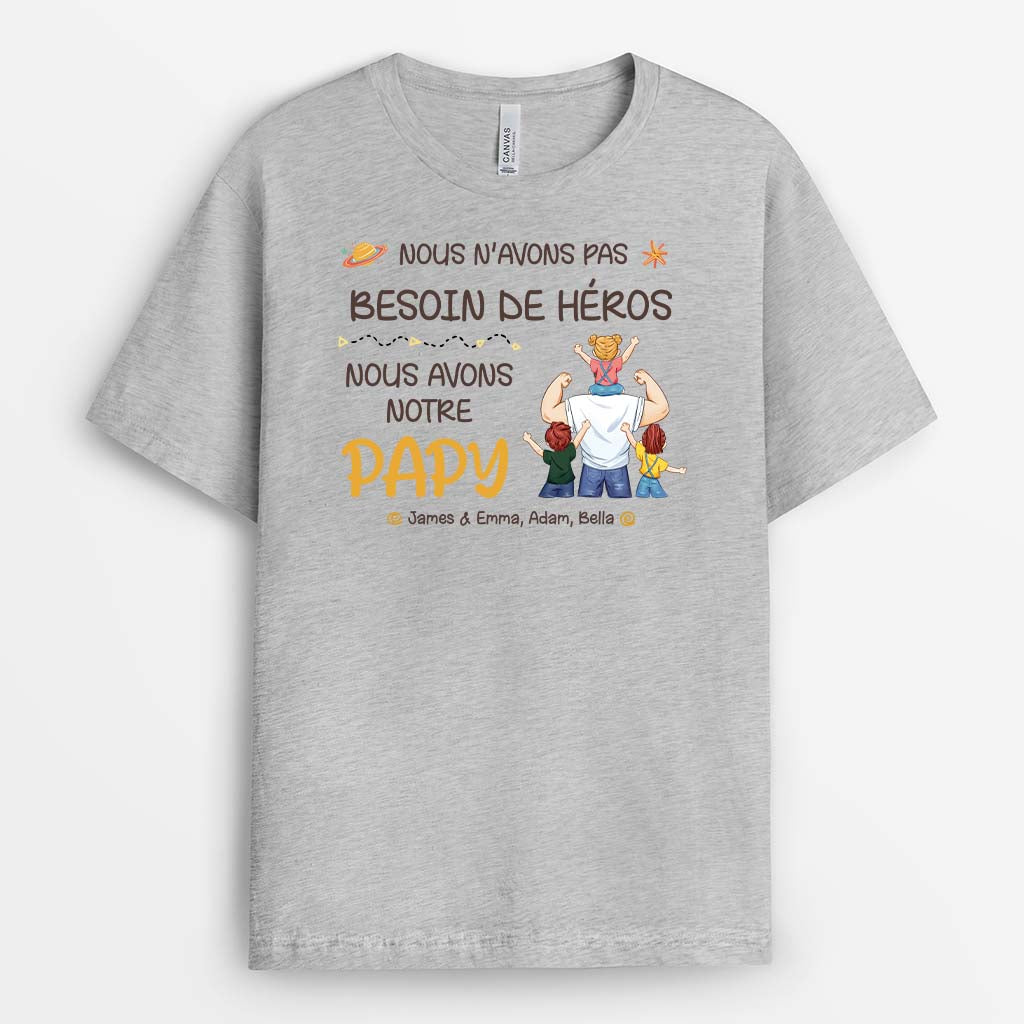 2870AFR1 jai mon papa heros t shirt super papa personnalise