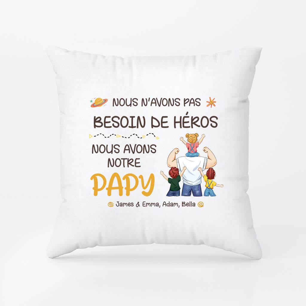 J'ai Mon Papa Héros - Cadeau Personnalisé | Coussin Pour Papa