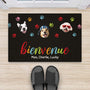 2890DFR2 bienvenue version visages de chiens paillasson personnalisable chien