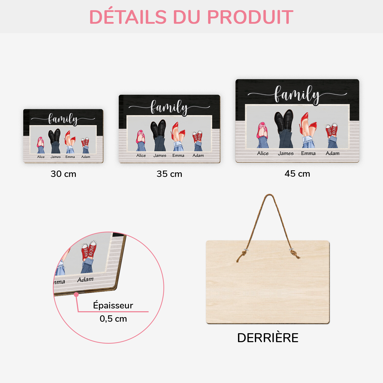 2894QFR3 plaque en bois personnalisee nos chaussures famille 2894qtv7b_b7425351 f7f9 4abf a3f9 6c3b6f8537ea