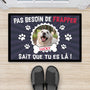 2897DFR2 pas besoin de frapper avec photo de chien paillasson personnalise chien