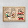2912DFR1 ici vivent un vieil homme effrayant et son adorable femme paillasson pour couple personnalise