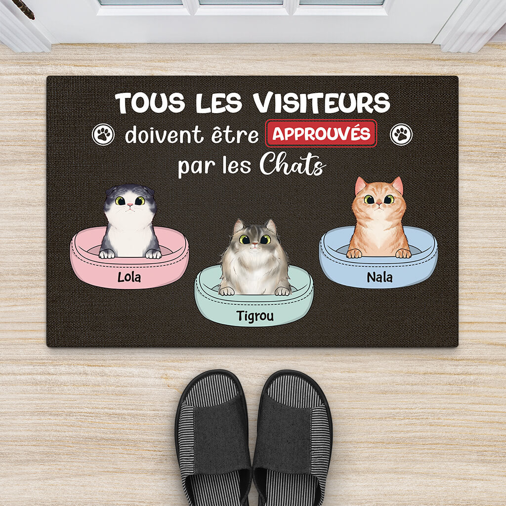 2913DFR2 tous les visiteurs doivent approuves par les chats mignons tapis personnalise avec chat