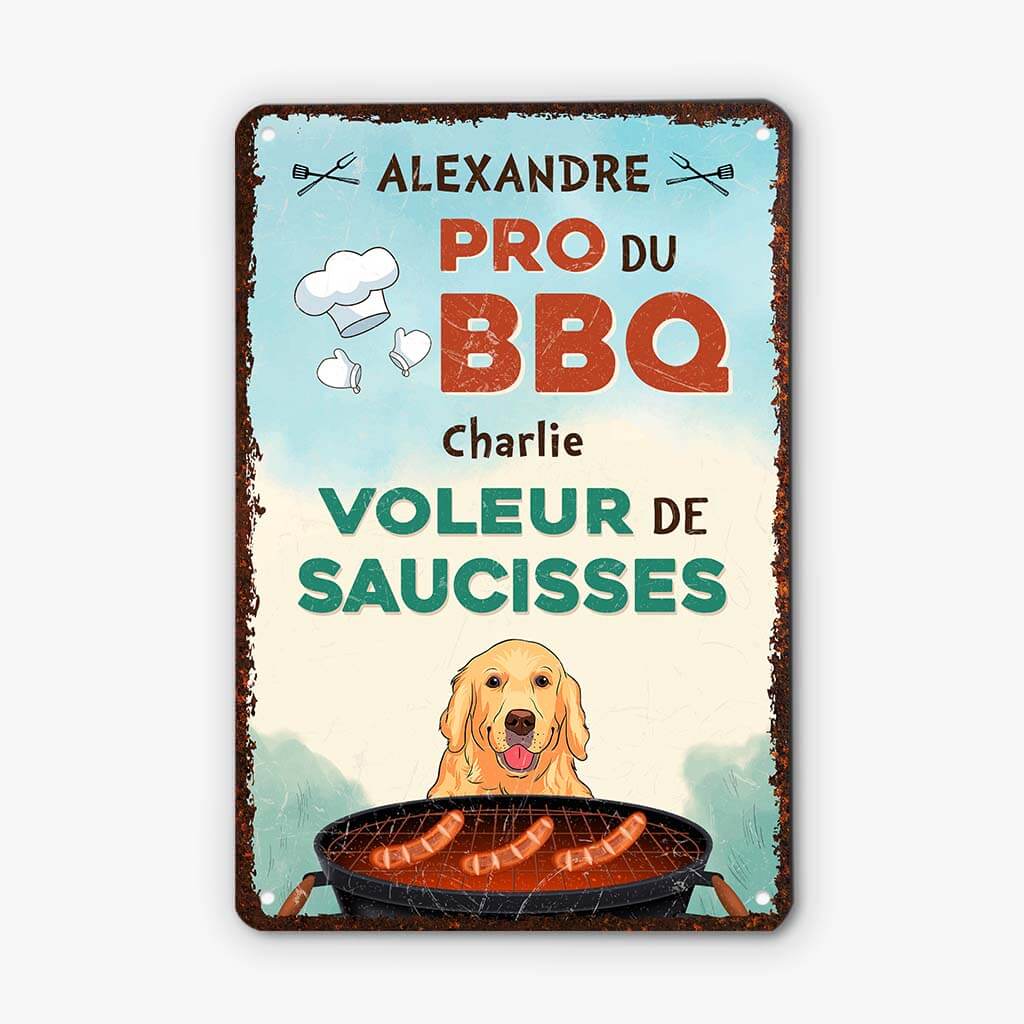2937EFR2 voleurs de saucisses version chiens plaque personnalisee avec chiens