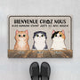 2955DFR1 les humains vivent juste ici avec nous version chats paillasson chat personnalise