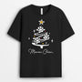 2960AFR1 maman chien version sapin de noel avec empreintes tee shirt chien personnalise