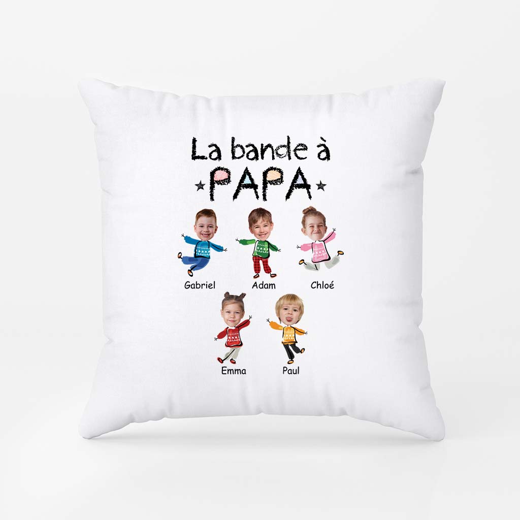 2961PFR1 la bande a papy version noel avec visages coussin papy personnalise pour noel